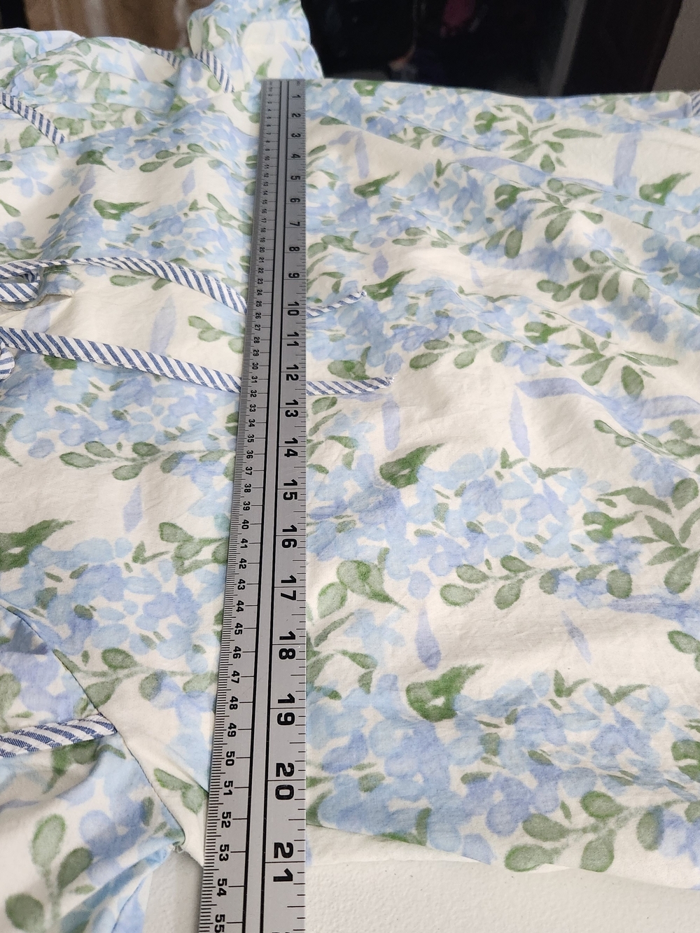 Umgee Light Blue Floral Midi Dress with Green Leaf Print - Picture 9 of 10
